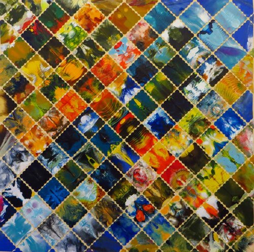 Mosaik II par Steffi Rodigas, Œuvre sur papier en vente sur Singulart