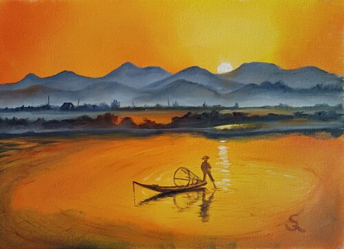 Fishing time by Steffi Rodigas, 회화 for Sale on Singulart