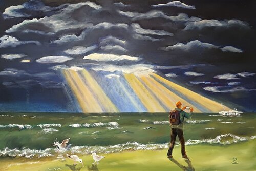 Influencer am Meer di Steffi Rodigas, Pittura in vendita su Singulart