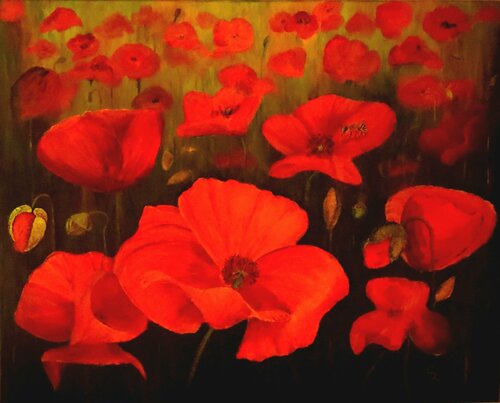 Mohnblumen di Steffi Rodigas, Pittura in vendita su Singulart