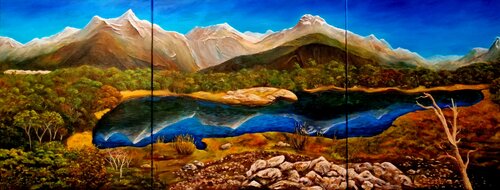 Key Summit - Triptychon van Steffi Rodigas, Schilderij te koop op Singulart