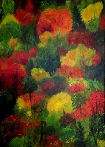 Herbstwald van Steffi Rodigas, Schilderij te koop op Singulart