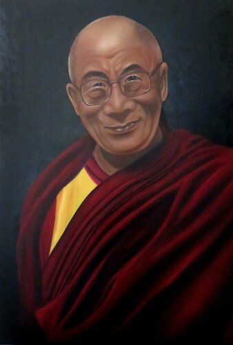 14.Dalai Lama by Steffi Rodigas, 油畫 for Sale on Singulart