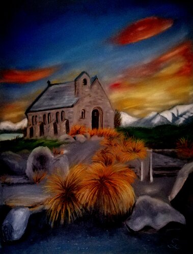 Church of good shepherd by Steffi Rodigas, Work on Paper for Sale on Singulart