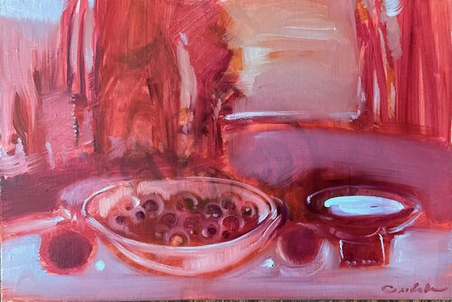 Bright still life - "Still life in red tones" - Minimalism - 2019 von Olga Soloviova, Malerei kaufen auf Singulart