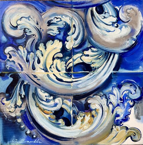 ''Portuguese Azulejo''- Blue&White-Lisbon-Traditional azulejo-Blue magic Olga Soloviova
