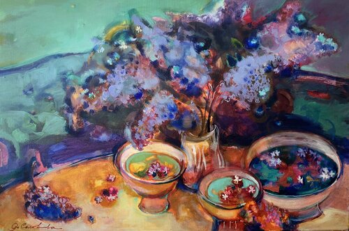 Green tea by Olga Soloviova, 회화 for Sale on Singulart