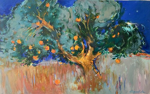 Orange tree di Olga Soloviova, Pittura in vendita su Singulart