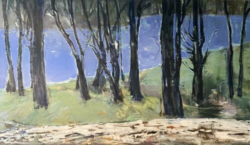 Blue river di Olga Soloviova, Pittura in vendita su Singulart