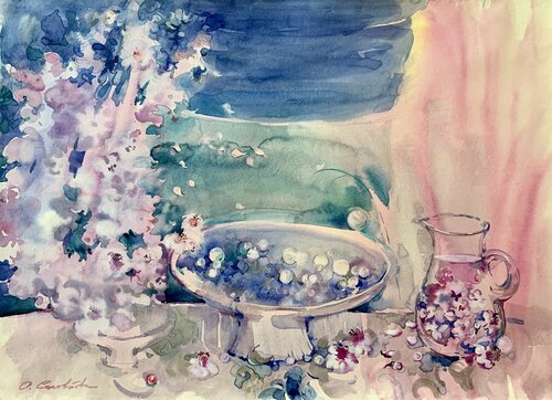 Cherry wind di Olga Soloviova, Opera su carta in vendita su Singulart