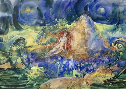 Night in the Carpathians von Olga Soloviova, Werk auf Papier kaufen auf Singulart