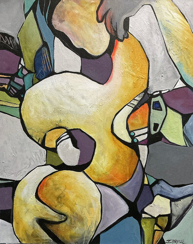 Between A Rock And A Hard Place di Jeanette Jarville, Pittura in vendita su Singulart
