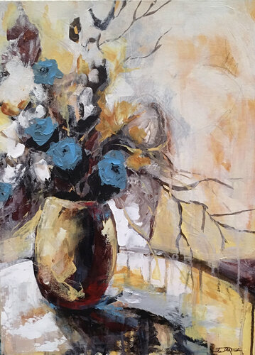 Blue Blooms van Jeanette Jarville, Schilderij te koop op Singulart