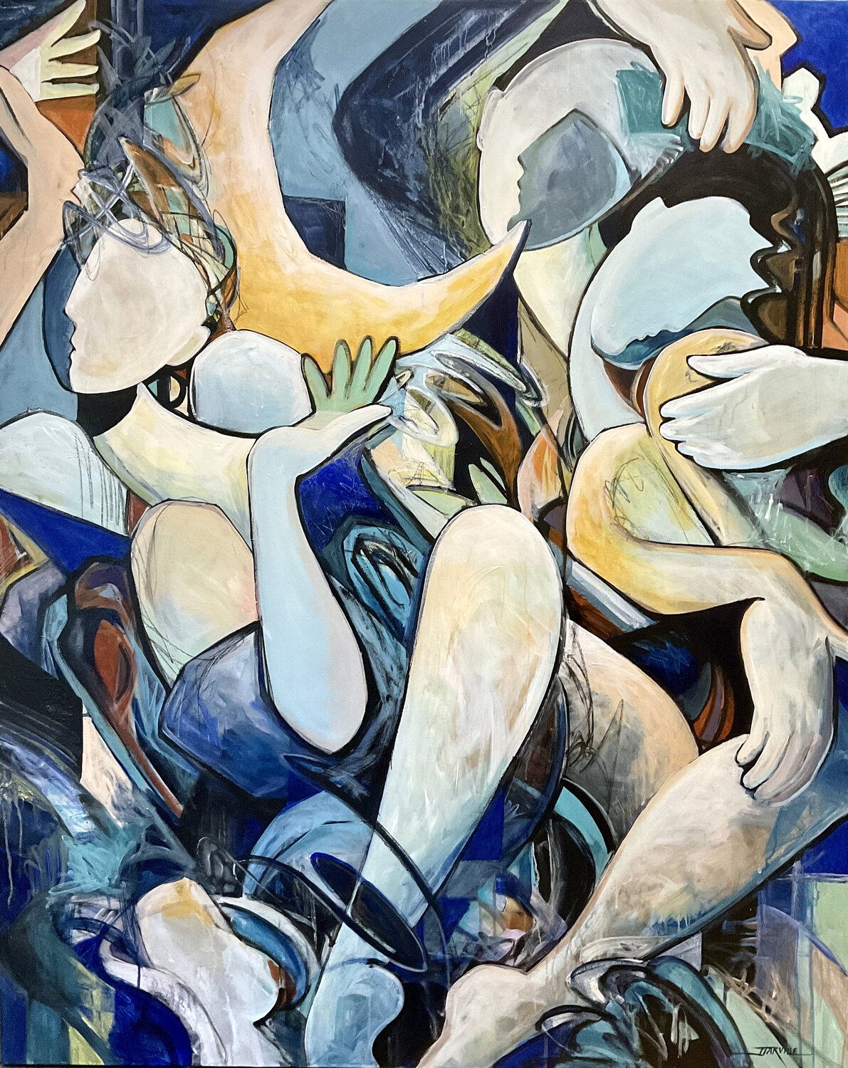 Dancing Under The Light Of The Moon Jeanette Jarville Originalgemälde zu verkaufen