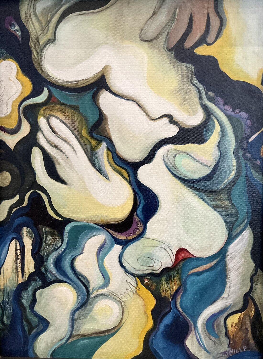Reflections of a Kiss Jeanette Jarville Originalgemälde zu verkaufen