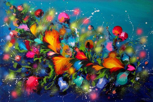 Eden Evening Garden by Irini Karpikioti, Painting for Sale on Singulart