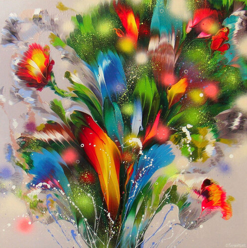Summer Bouquet van Irini Karpikioti, Schilderij te koop op Singulart