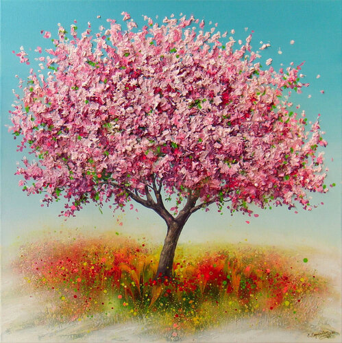 Spring Blooming Tree van Irini Karpikioti, Schilderij te koop op Singulart