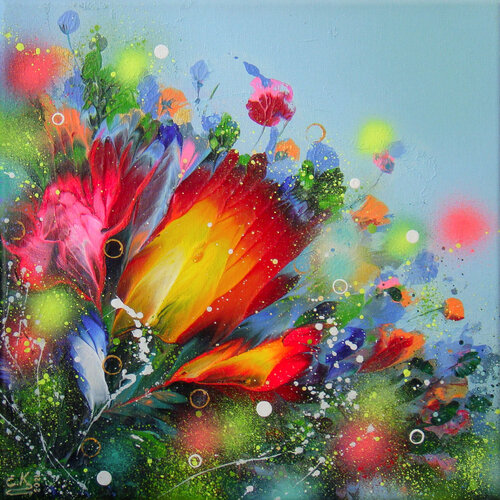 Flowers-3 by Irini Karpikioti, Painting for Sale on Singulart