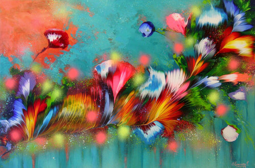 Floral Inspiration by Irini Karpikioti, Painting for Sale on Singulart