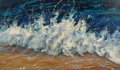 Seascape “Waves“ van Irini Karpikioti, Schilderij te koop op Singulart