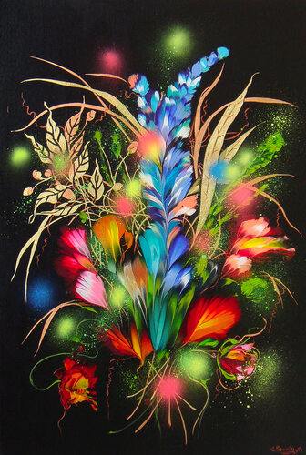 Night Flowers van Irini Karpikioti, Schilderij te koop op Singulart