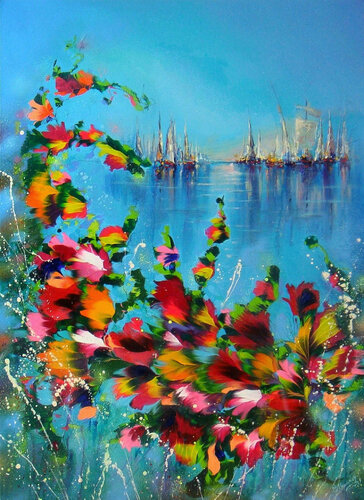Sea breath by Irini Karpikioti, Painting for Sale on Singulart