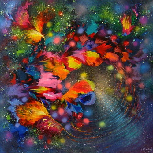 Evening flower dance van Irini Karpikioti, Schilderij te koop op Singulart