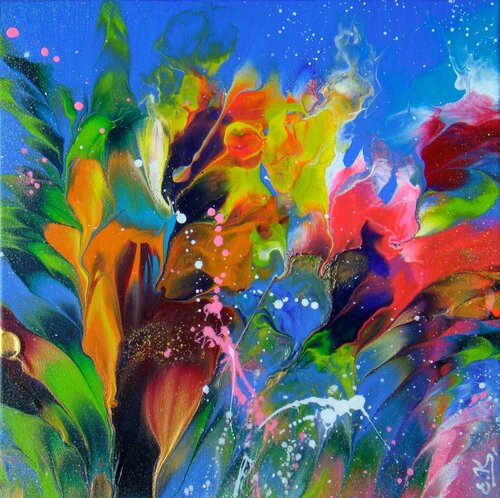 Multicolored Flowers by Irini Karpikioti, Painting for Sale on Singulart