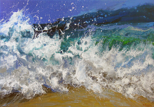 Waves in the Sea di Irini Karpikioti, Pittura in vendita su Singulart