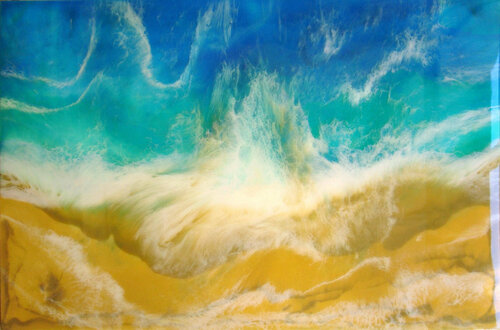 Turquoise Sea van Irini Karpikioti, Schilderij te koop op Singulart
