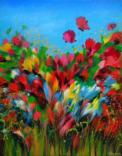 Wildflowers by Irini Karpikioti, Painting for Sale on Singulart