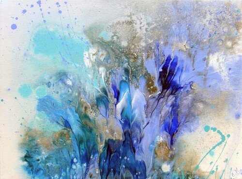 Blue Splashes by Irini Karpikioti, Painting for Sale on Singulart