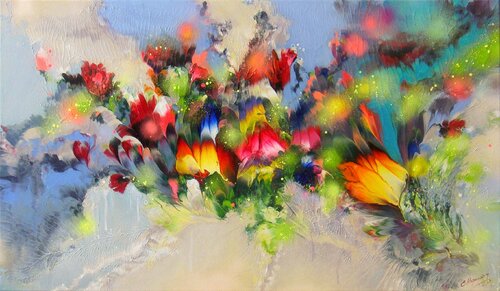 Summer Flower Melodies van Irini Karpikioti, Schilderij te koop op Singulart