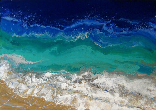 White Waves by Irini Karpikioti, Painting for Sale on Singulart