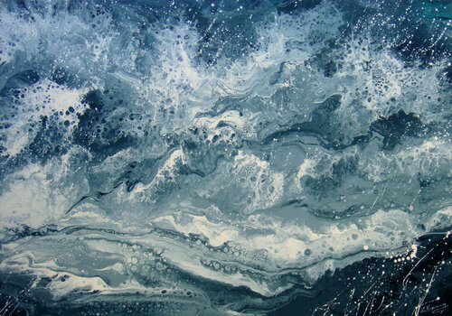 Silver Seascape by Irini Karpikioti, Painting for Sale on Singulart