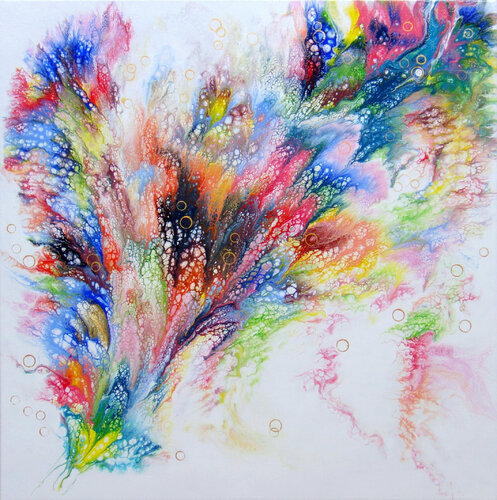 Rainbow Lace of Flowers by Irini Karpikioti, Painting for Sale on Singulart