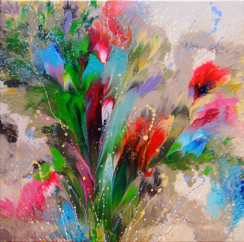 Flowers of the Sun by Irini Karpikioti, Painting for Sale on Singulart