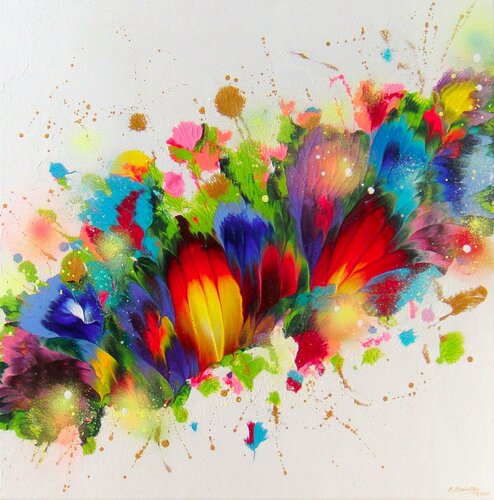 Summer Rainbow Flowers by Irini Karpikioti, Painting for Sale on Singulart