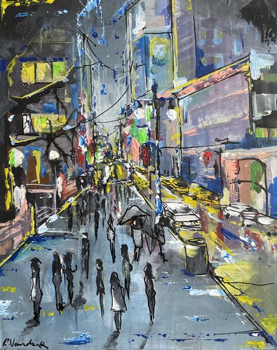 Night life van Rinalds Vanadziņš, Schilderij te koop op Singulart