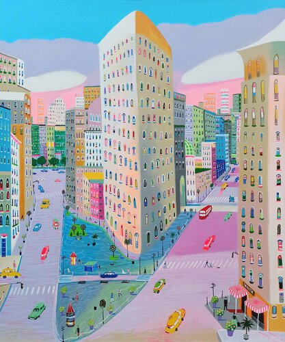 Life Never Stops  In New York van Katrina Avotina, Schilderij te koop op Singulart