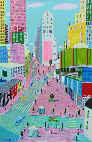 Beautiful City, Beautiful People von Katrina Avotina, Malerei kaufen auf Singulart