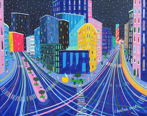 The Late Night In NYC van Katrina Avotina, Schilderij te koop op Singulart