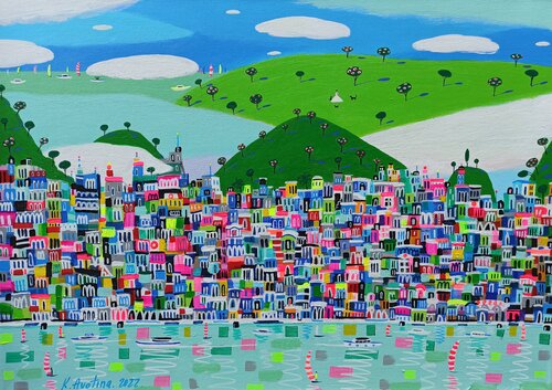 Above The Mountains di Katrina Avotina, Pittura in vendita su Singulart