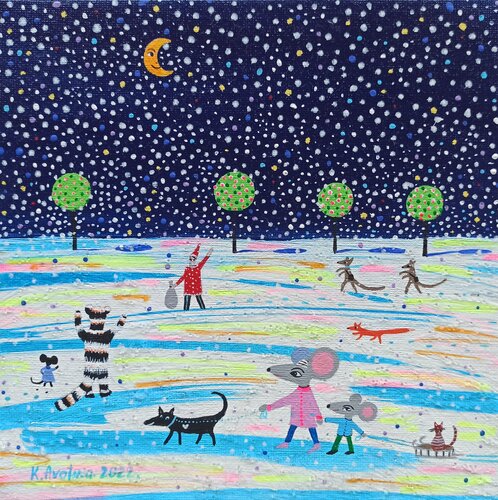 Feel The Christmas Magic van Katrina Avotina, Schilderij te koop op Singulart