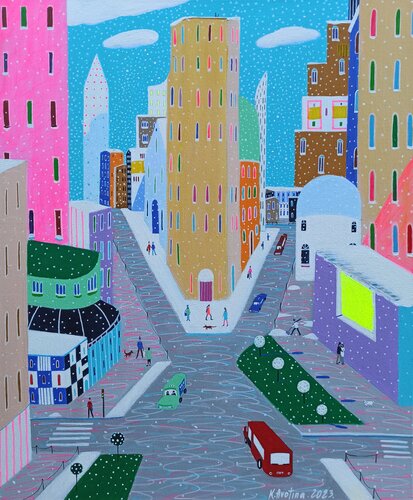 Cozy Winter Day de Katrina Avotina, Pintura a la venta en Singulart