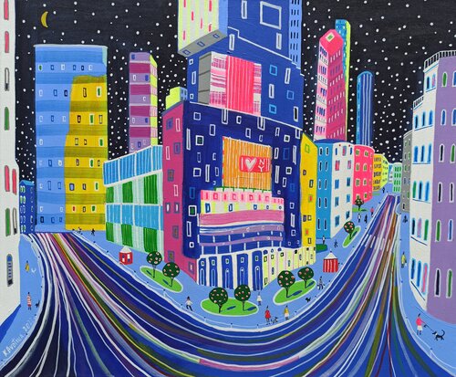 The City Never Sleeps von Katrina Avotina, Malerei kaufen auf Singulart