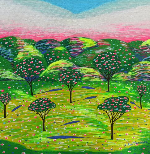 Blossoming Fields van Katrina Avotina, Schilderij te koop op Singulart
