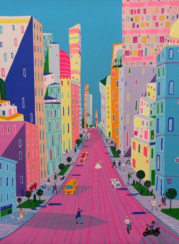 Bustling On Bourbon Street von Katrina Avotina, Malerei kaufen auf Singulart