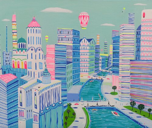 Josephine Arrives In Chicago van Katrina Avotina, Schilderij te koop op Singulart